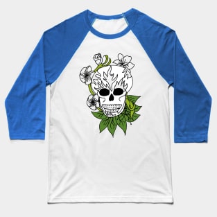 Sugar Skull - Green Baseball T-Shirt